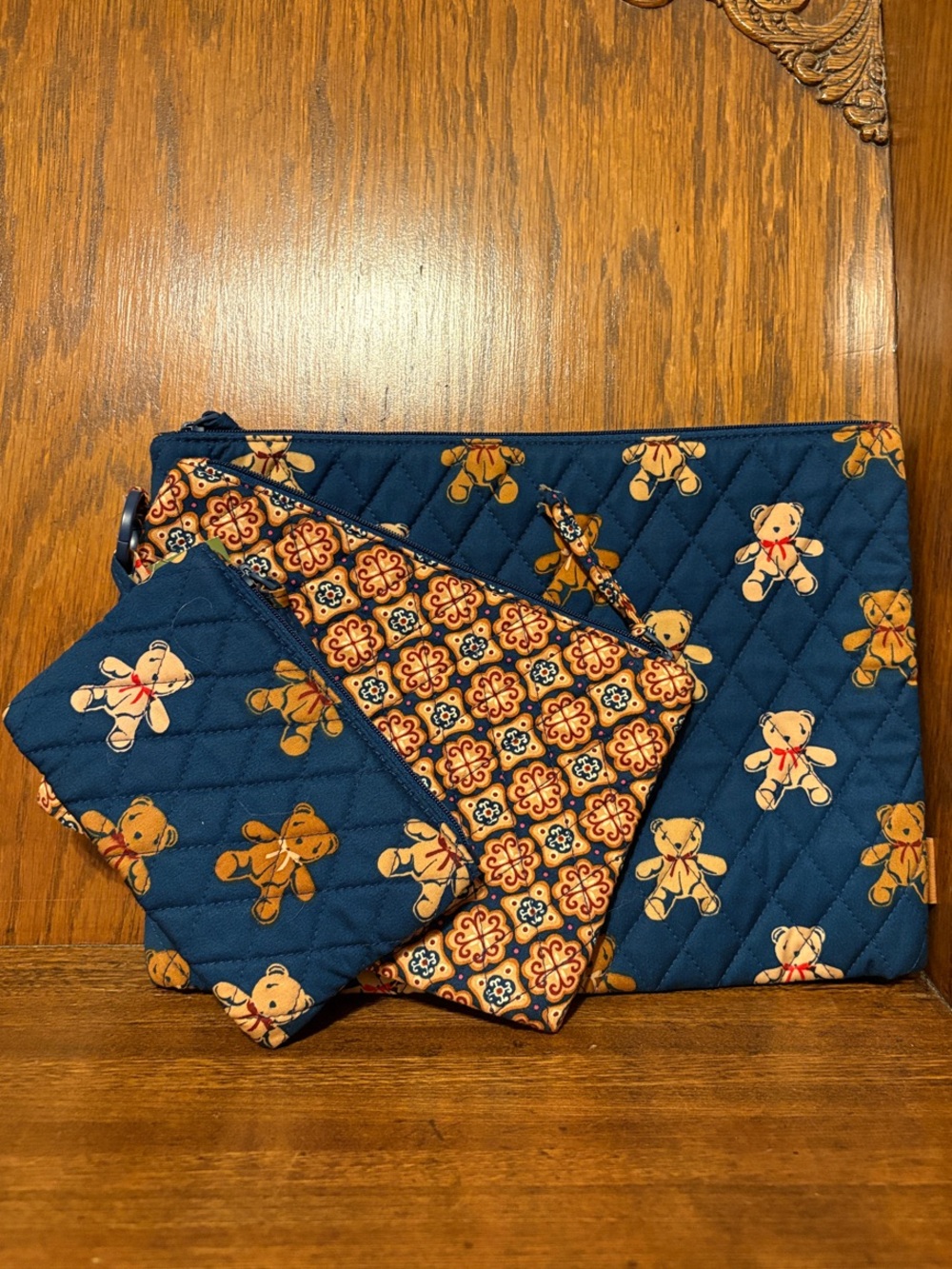 NWT-Vera Bradley-3 Pouch Organizer Set-Bunch of Bears 🐻 Print-$85 - Picture 8 of 14